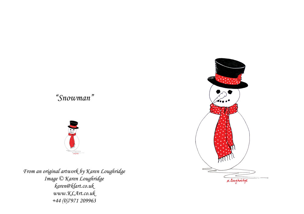 © KLArt.co.uk - Polka Dot Cards Snowman (Plain)