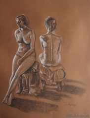 © KLArt.co.uk  Two Female Nudes Seated
