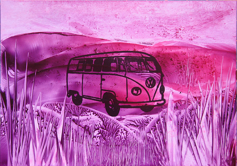 Encaustic painted VW camper van