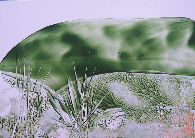 Encaustic painted "Green Landscape"