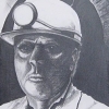 Portrait of a Pit Man with head lamp