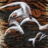Tigress 2 - nude woman reclining on animal print background