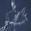 Image of the Blue Sax pastel painting
